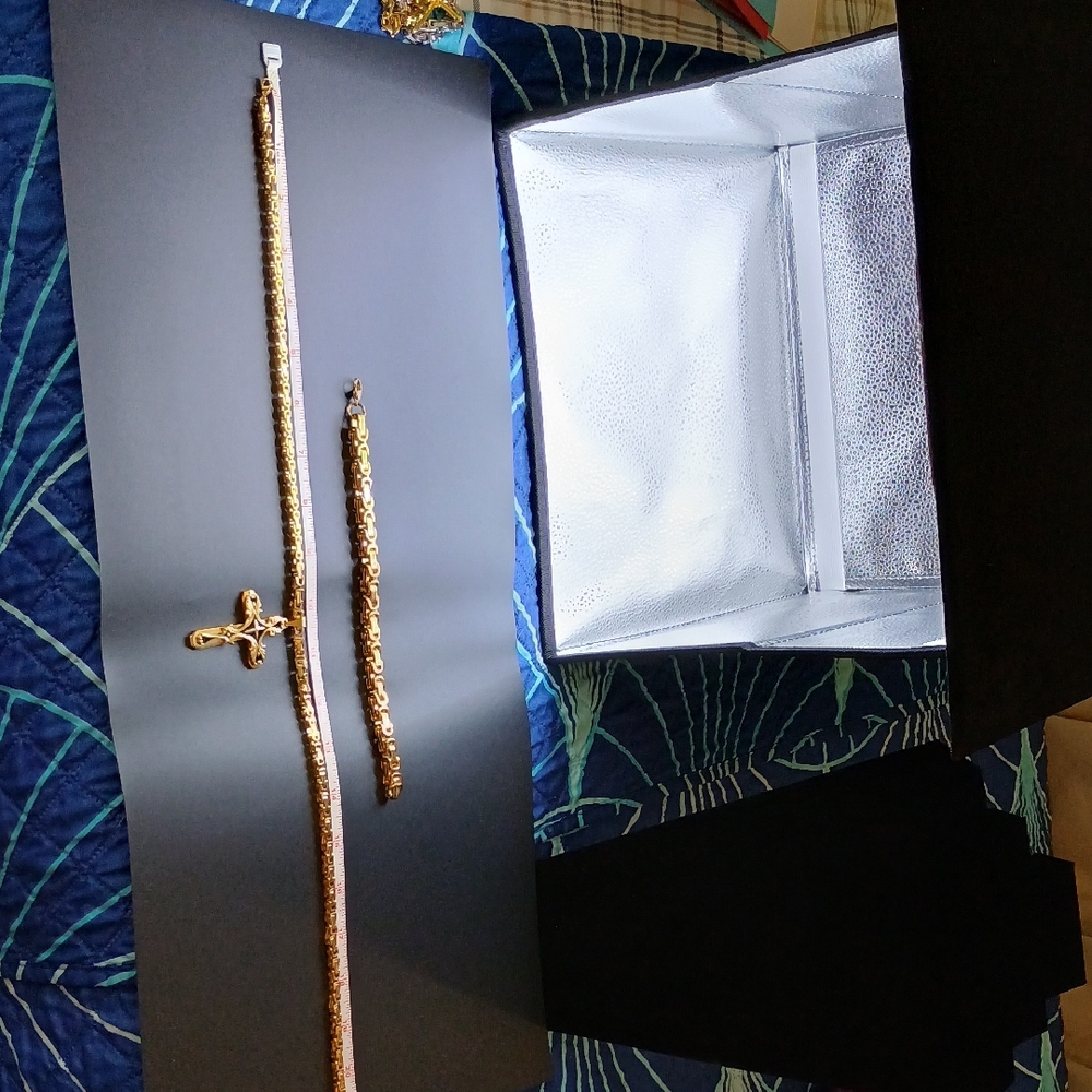 Gold Men's Jewelry Set
